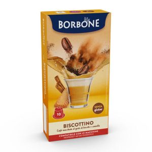 Biscottino Caffè Borbone, cappuccino al gusto biscotto in capsule Nespresso