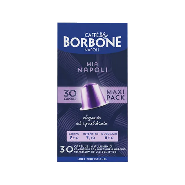 Capsule Caffè Borbone in Alluminio compatibili Nespresso miscela Mia Napoli
