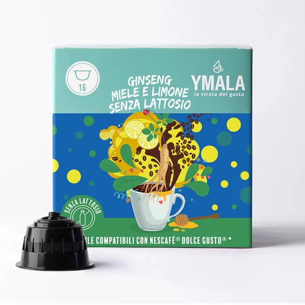 Capsule Ginseng Con Miele e Limone Senza Lattosio Compatibili Dolce Gusto Ymala