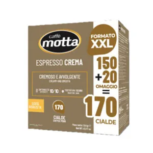 Caffè Motta miscela Espresso Crema 150 cialde + 20 Omaggio